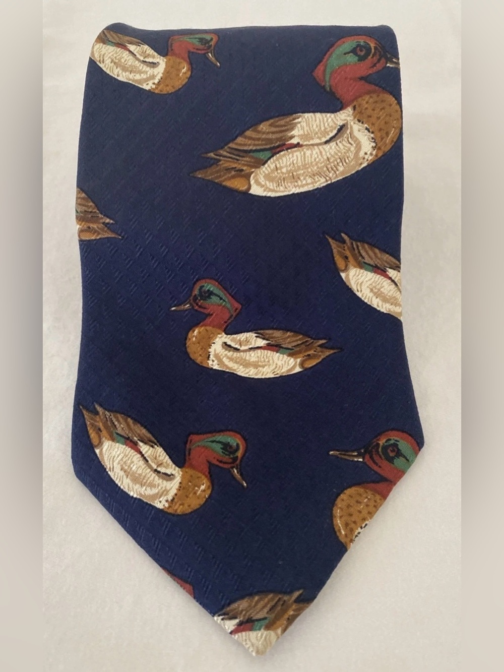 Ducks Unlimited Mallard Duck Silk Tie Blue Hunting Wildlife Necktie Made USA